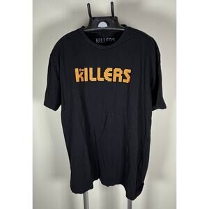 The Killers Band Black T-Shirt Orange Pixel Logo Men's Sz L
